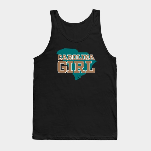 South Carolina Girl - Coastal Bronze Teal SC Tank Top by TGKelly